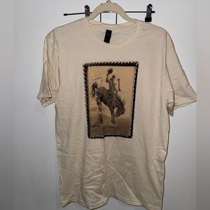 Gildan Women’s Tan Cowboy Graphic Tee